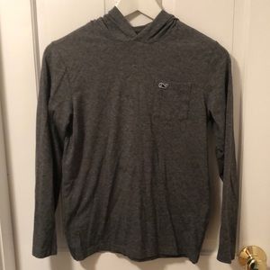Vineyard Vines gray hoodie / hooded lightweight shirt. Size Medium 12-14